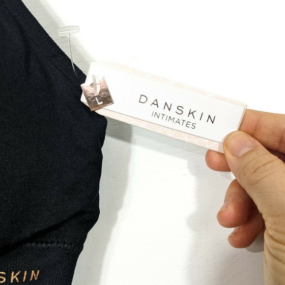 DANSKIN INTIMATES Black NWT Lace Back Sports Bra Size Large - Picture 4 of 6